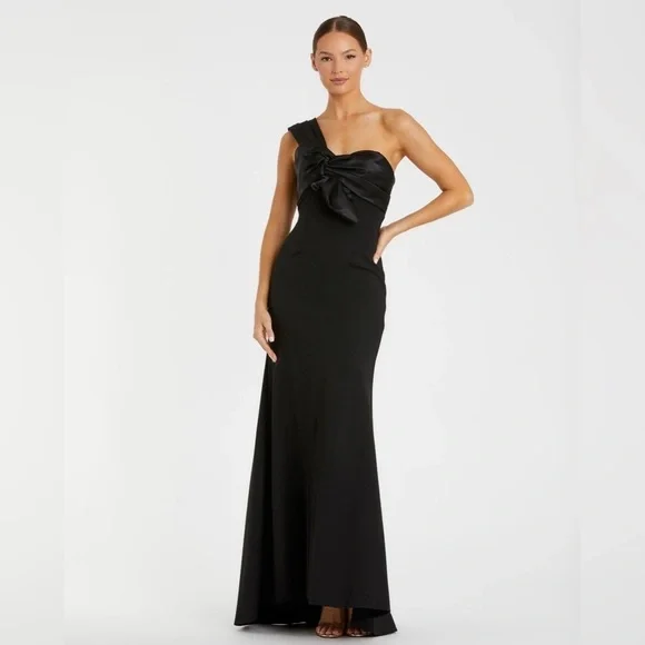 MAC DUGGAL 49547 NWT One Shoulder Draped Trumpet Gown - Picture 1 of 8